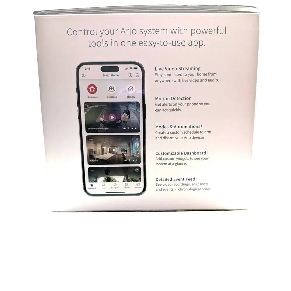ARLO Pro 5S 2K Outdoor Cameras 4 Pack White Dual Band WiFi Color Night Vision